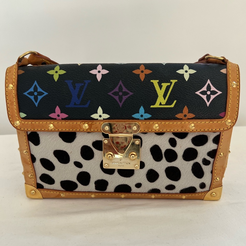 Vintage Louis Vuitton x Murakami Dalmatian Pochette Black and Multicolor